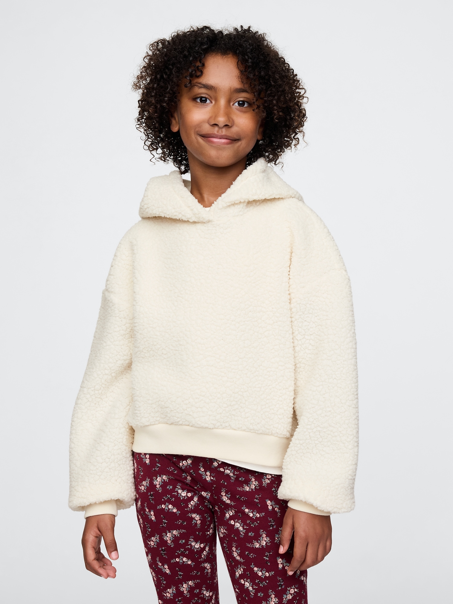 Kids Sherpa Cropped Hoodie