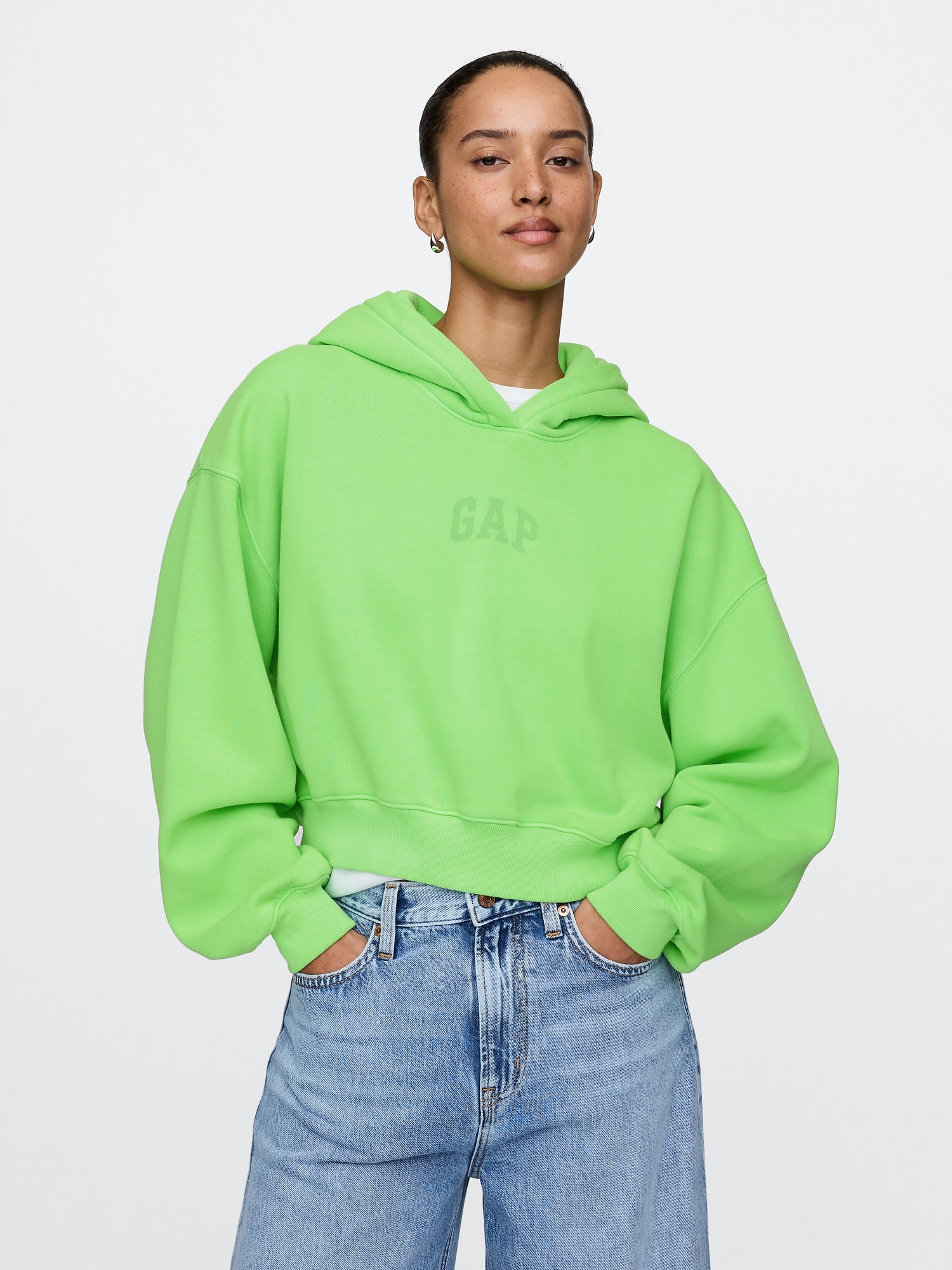 Vintage Soft Arch Logo Cropped Hoodie