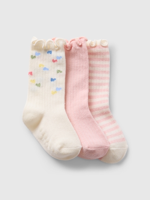 View large product image 1 of 1. Baby First Favorites Organic Cotton Crew Socks (3-Pack)