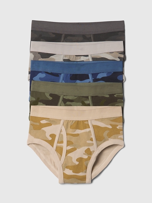 View large product image 1 of 1. Kids Organic Cotton Camo Briefs (5-Pack)