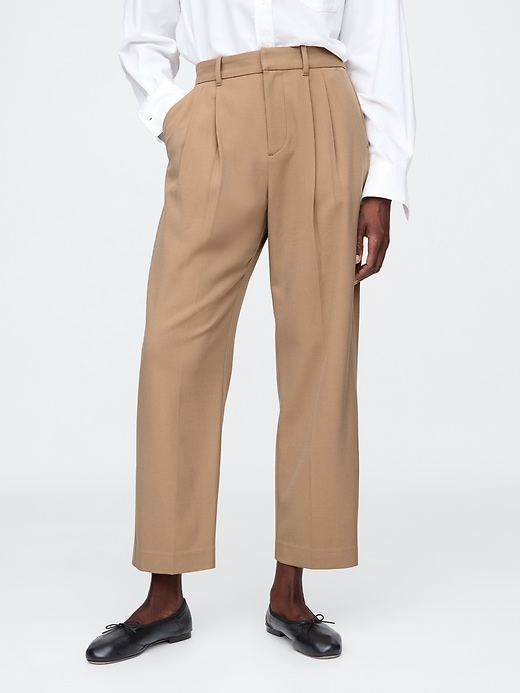 Image number 2 showing, 365 High Rise Brushed Twill Pleated Taper Trousers