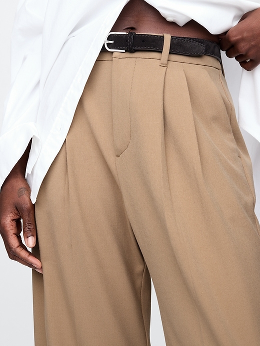 Image number 8 showing, 365 High Rise Brushed Twill Pleated Taper Trousers