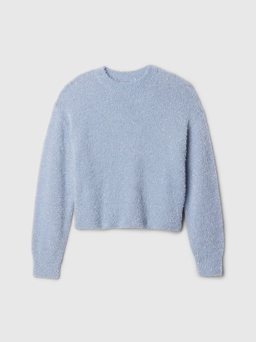 Image number 5 showing, Kids Fuzzy Metallic Crewneck Sweater