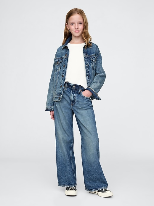 L'image numéro 1 présente Jean sportif à taille basse en denim Washwell pour Enfant