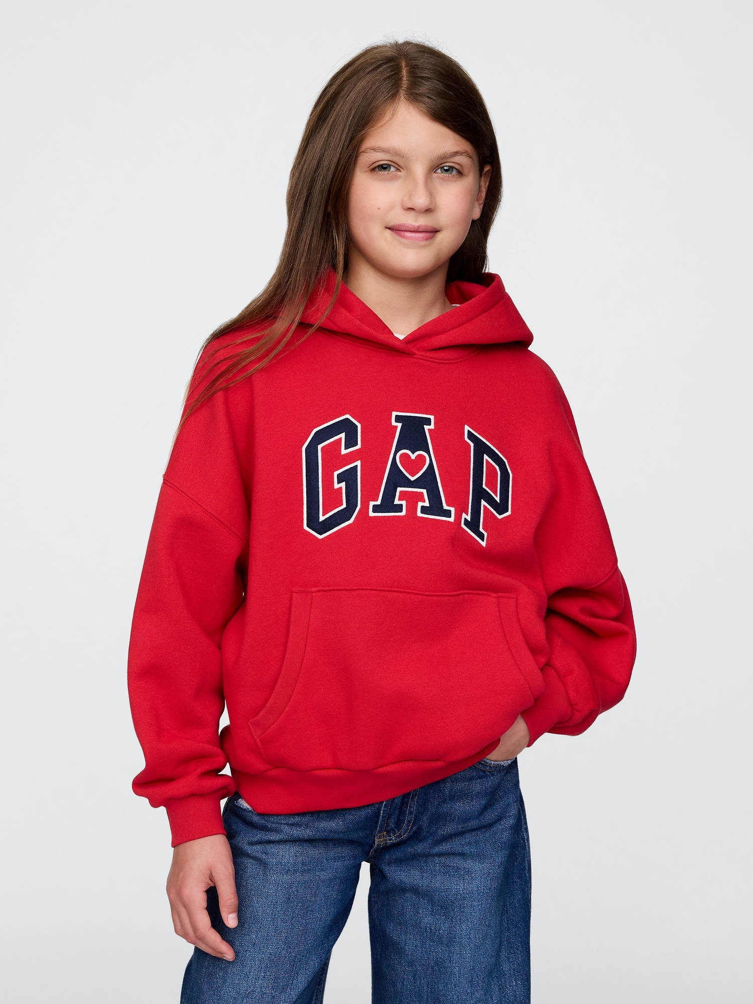 Kids Vintage Soft Heart Logo Hoodie