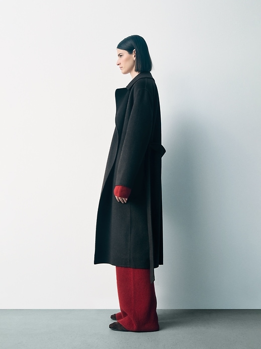 Image number 6 showing, Belted Double-Faced Wool Coat