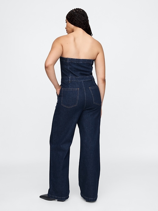 Image number 6 showing, Strapless Denim Jumpsuit