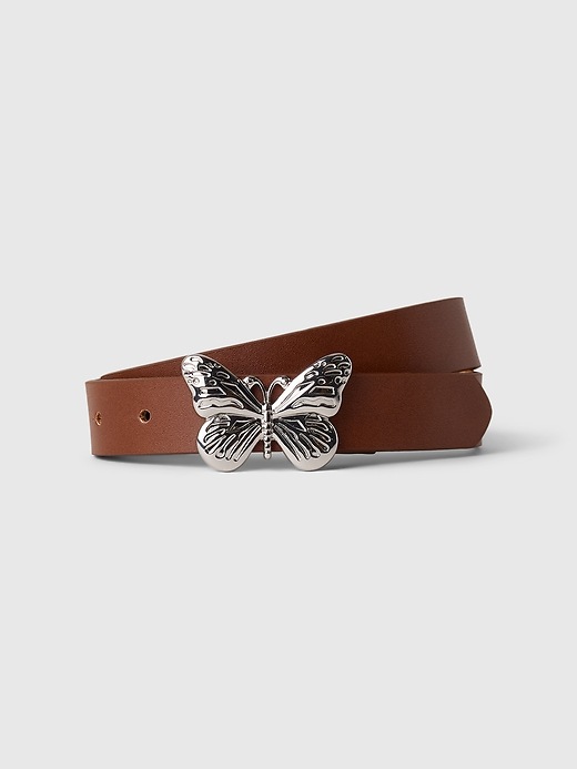 L'image numéro 1 présente Ceinture en cuir végane à boucle en forme de papillon pour Enfant