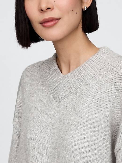 Image number 2 showing, CashSoft Oversized V-Neck Sweater