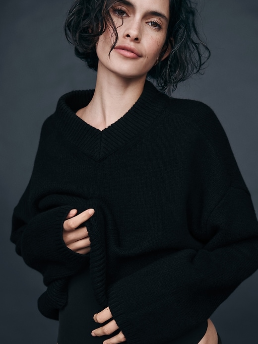 Image number 6 showing, CashSoft Oversized V-Neck Sweater