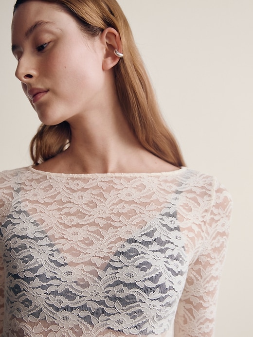 Image number 6 showing, Sheer Lace Top