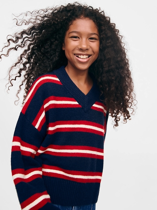 Image number 6 showing, Kids CashSoft Oversized V-Neck Sweater