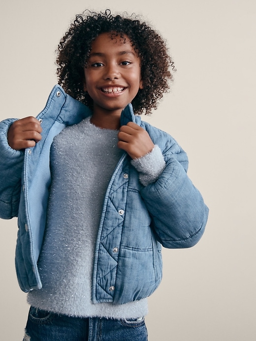 Image number 6 showing, Kids Denim Puffer Jacket