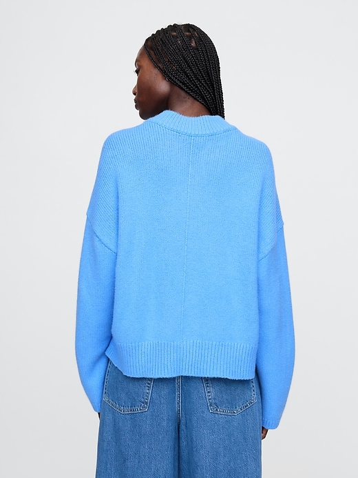 Image number 3 showing, CashSoft Cropped High V-Neck Sweater