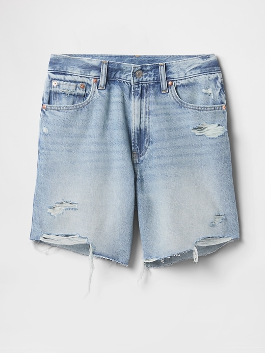 Image number 8 showing, 8&quot; Mid Rise &#39;90s Loose Denim Bermuda Shorts