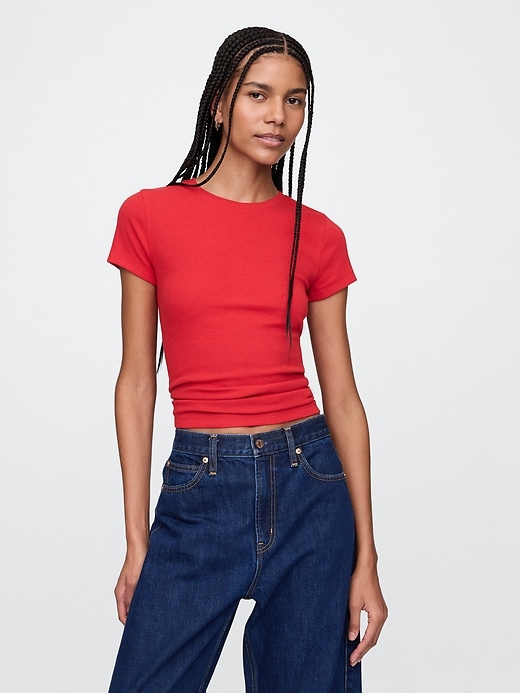 Image number 1 showing, Modern Rib Cropped T-Shirt