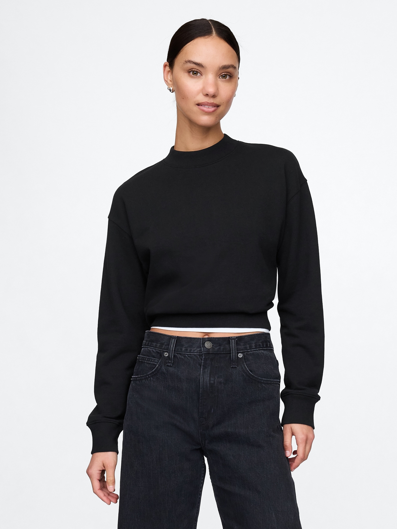 French Terry Cropped Sweatshirt