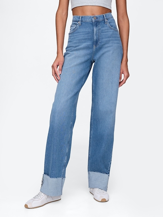 Image number 2 showing, Mid Rise Cuffed &#39;90s Loose Jeans