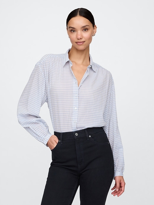 Image number 1 showing, Relaxed Button-Front Shirt