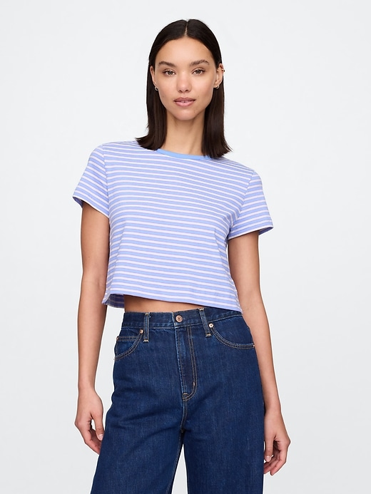 Image number 1 showing, Organic Cotton Vintage Shrunken Cropped T-Shirt