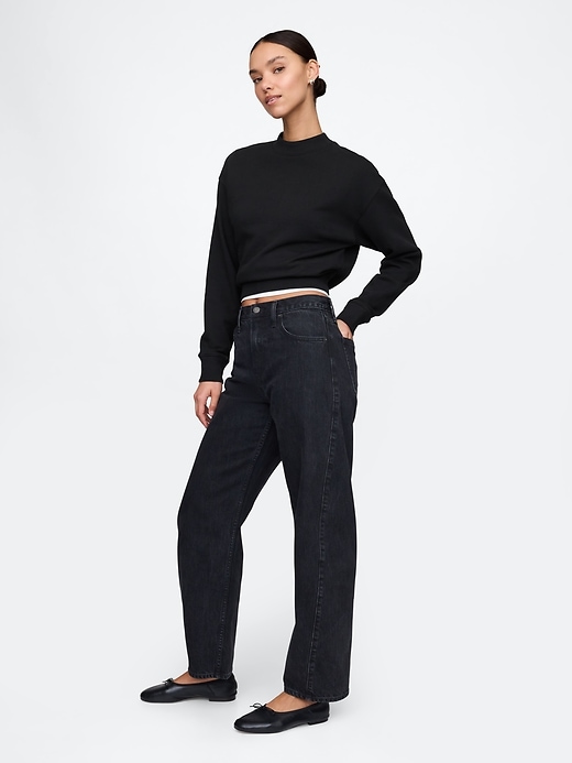 Image number 3 showing, French Terry Cropped Sweatshirt