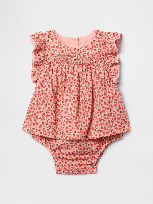 Image number 1 showing, Baby Smocked Ruffle-Sleeve Bodysuit Dress