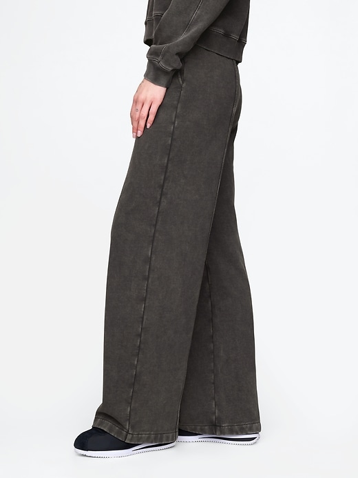 Image number 3 showing, French Terry Seamed Wide-Leg Sweatpants