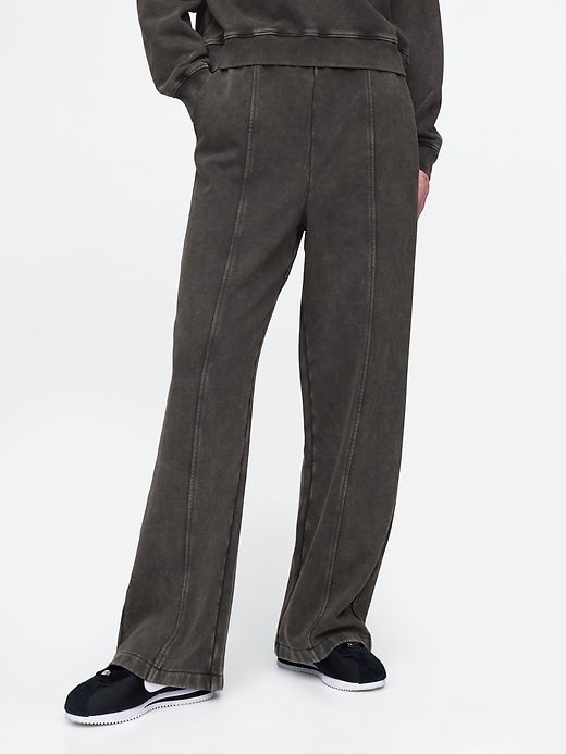 Image number 2 showing, French Terry Seamed Wide-Leg Sweatpants