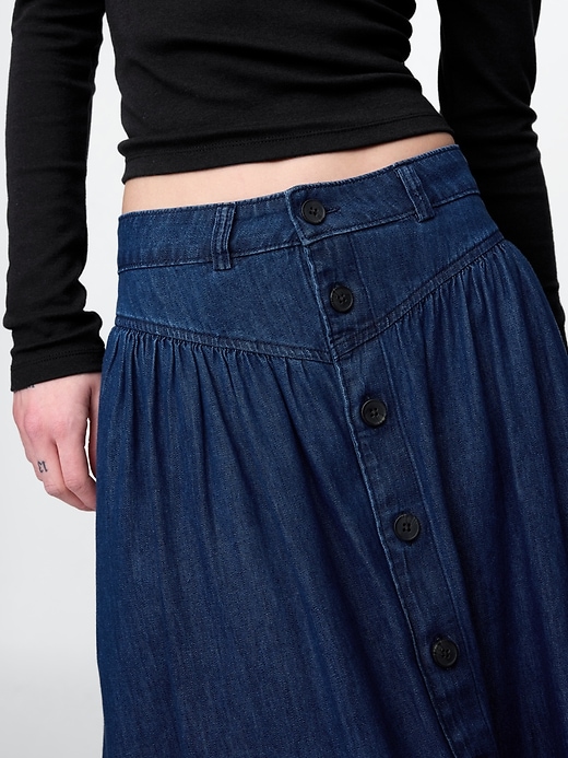 Image number 4 showing, Denim Western Yoke Midi Skirt