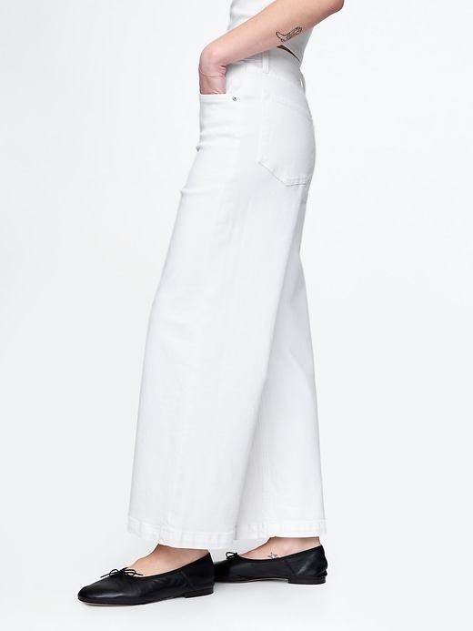 Image number 3 showing, High Rise Stride Wide-Leg Ankle Jeans