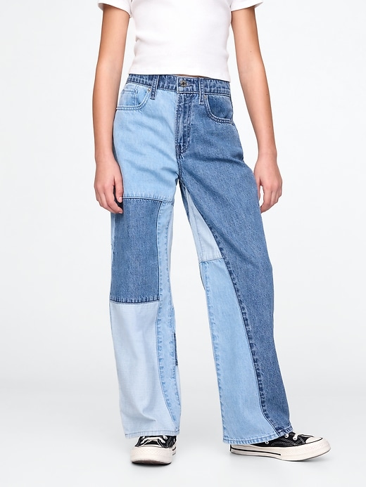 Image number 3 showing, Kids Low Rise Stride Patchwork Jeans