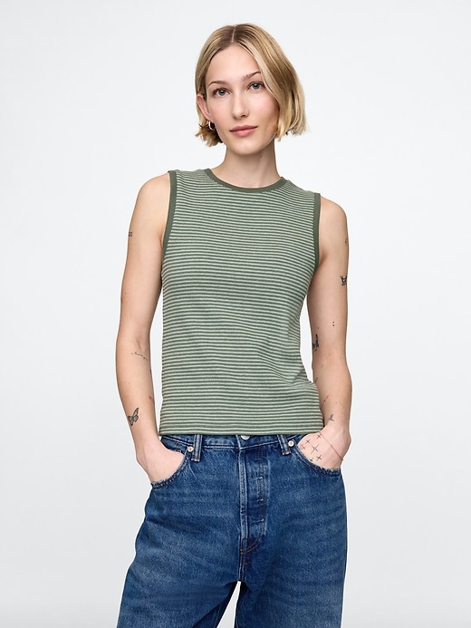 Image number 1 showing, Modern Rib High Neck Top