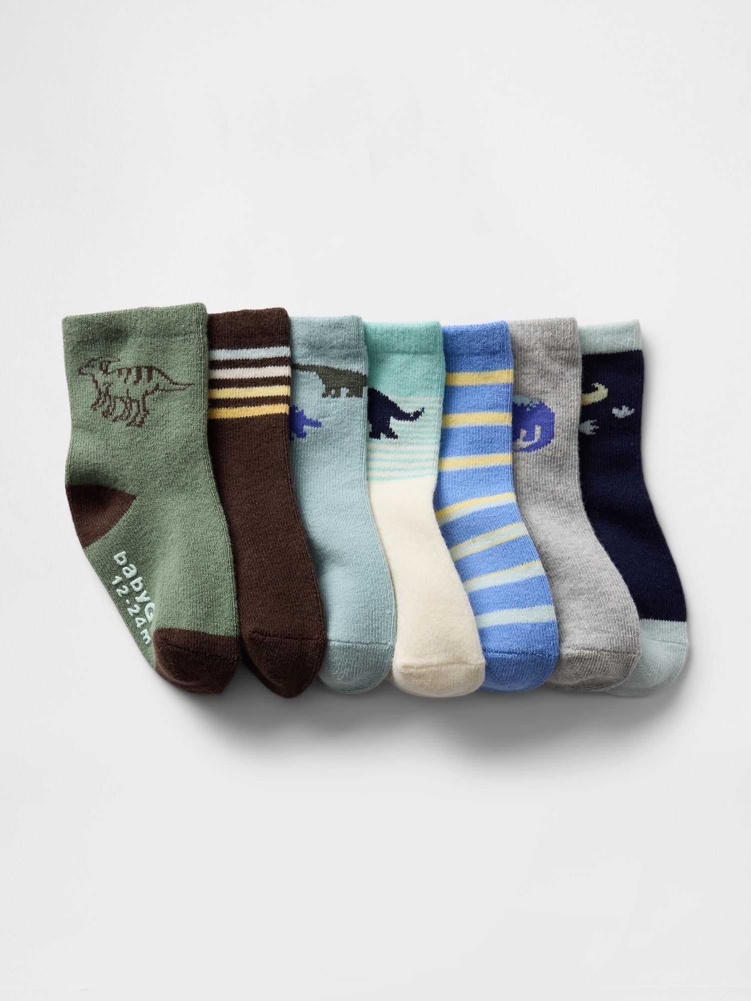 Baby & Toddler Dino Crew Socks (7-Pack)