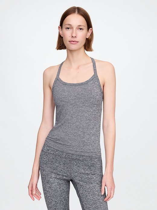 View large product image 1 of 5. GapFit Lightweight Brushed Jersey Racerback Tank Top