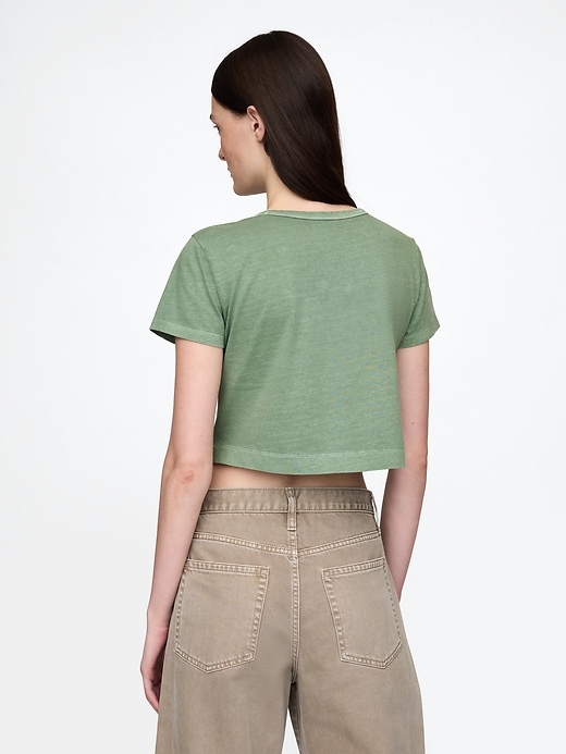 Image number 2 showing, Organic Cotton Vintage Cropped T-Shirt