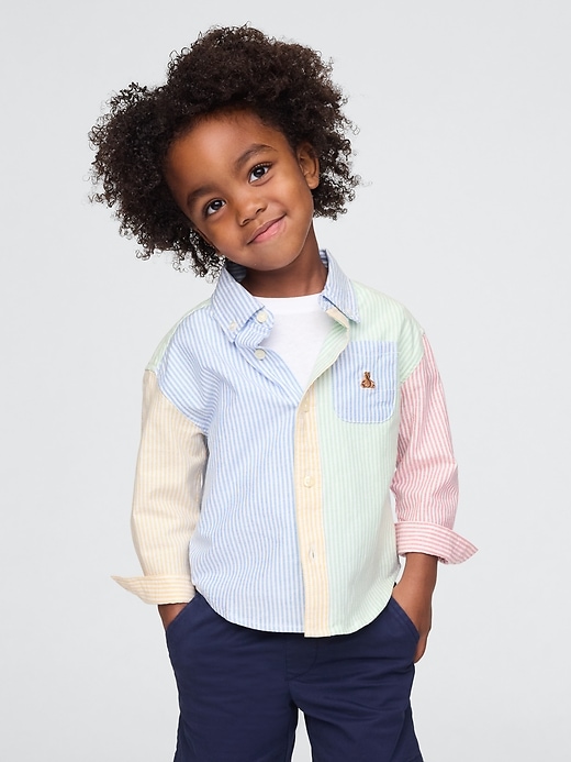 Image number 1 showing, Baby &amp; Toddler Striped Oxford Big Shirt