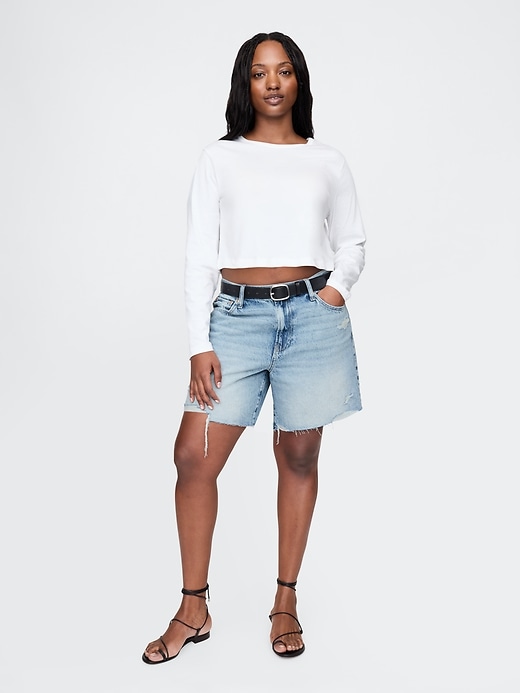 Image number 6 showing, 8&quot; Mid Rise &#39;90s Loose Denim Bermuda Shorts