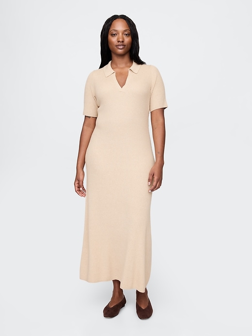 Image number 5 showing, CashSoft Rib Maxi Polo Sweater Dress