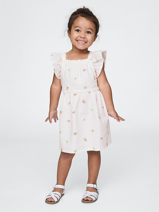 Image number 1 showing, Baby &amp; Toddler Flutter-Sleeve Seersucker Dress