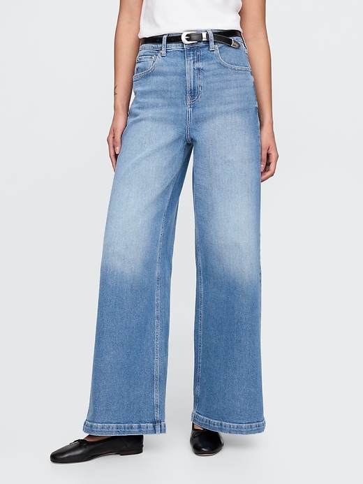 Image number 2 showing, Sky High Rise Stride Wide-Leg Jeans