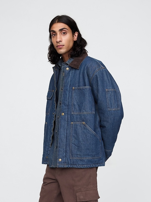 Image number 1 showing, Heavyweight Denim Lined Chore Jacket