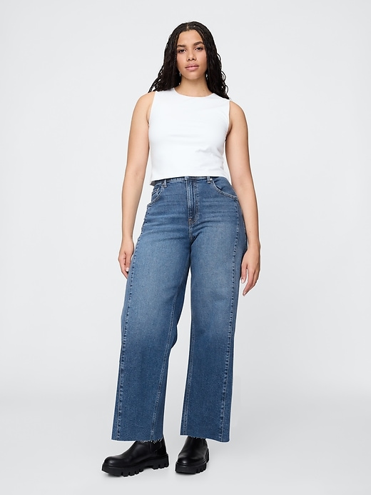 Image number 6 showing, High Rise Stride Wide-Leg Ankle Jeans