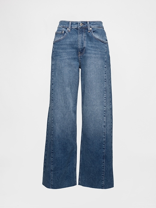 Image number 8 showing, High Rise Stride Wide-Leg Ankle Jeans