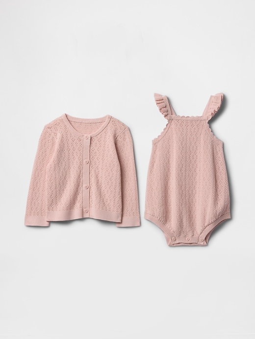 Image number 1 showing, Baby Cardigan Sweater Outfit Set