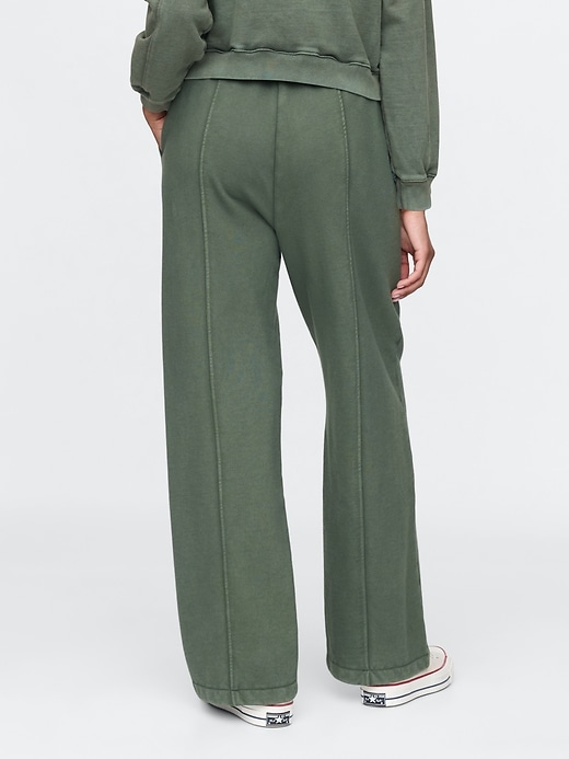 Image number 4 showing, French Terry Seamed Wide-Leg Sweatpants