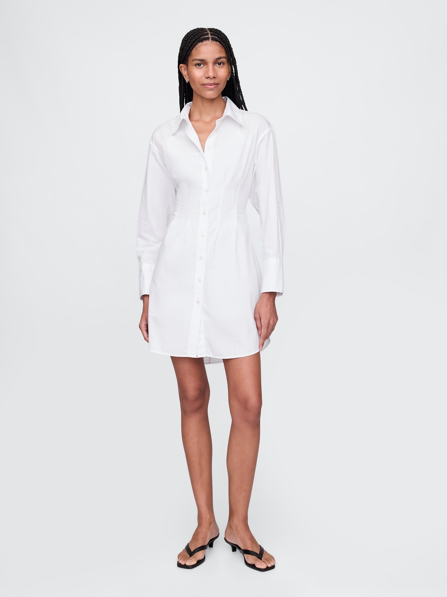 Organic Cotton Poplin Mini Shirtdress