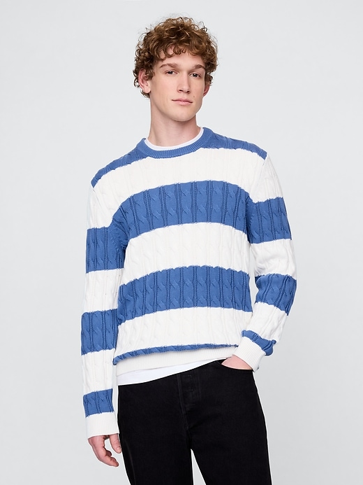 Image number 1 showing, Classic Cable-Knit Sweater