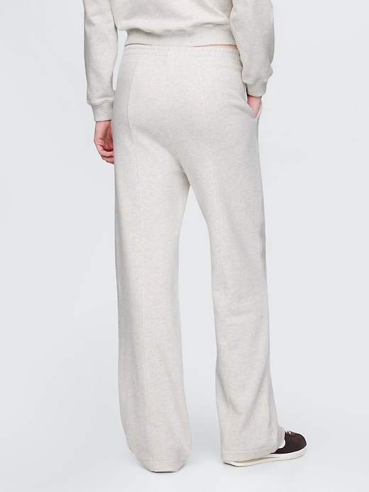 Image number 4 showing, French Terry Seamed Wide-Leg Sweatpants