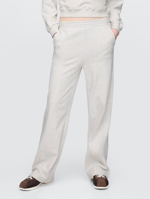 Image number 2 showing, French Terry Seamed Wide-Leg Sweatpants