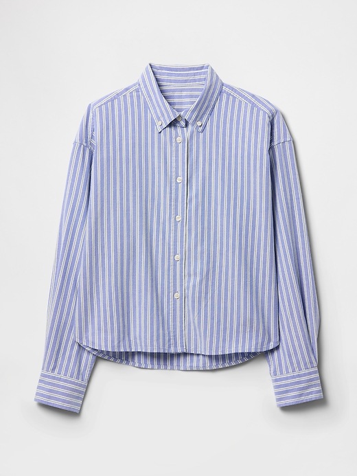 Image number 3 showing, Organic Cotton Oxford Cropped Big Shirt